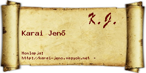 Karai Jenő névjegykártya