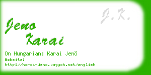 jeno karai business card