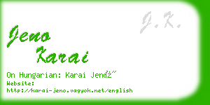 jeno karai business card